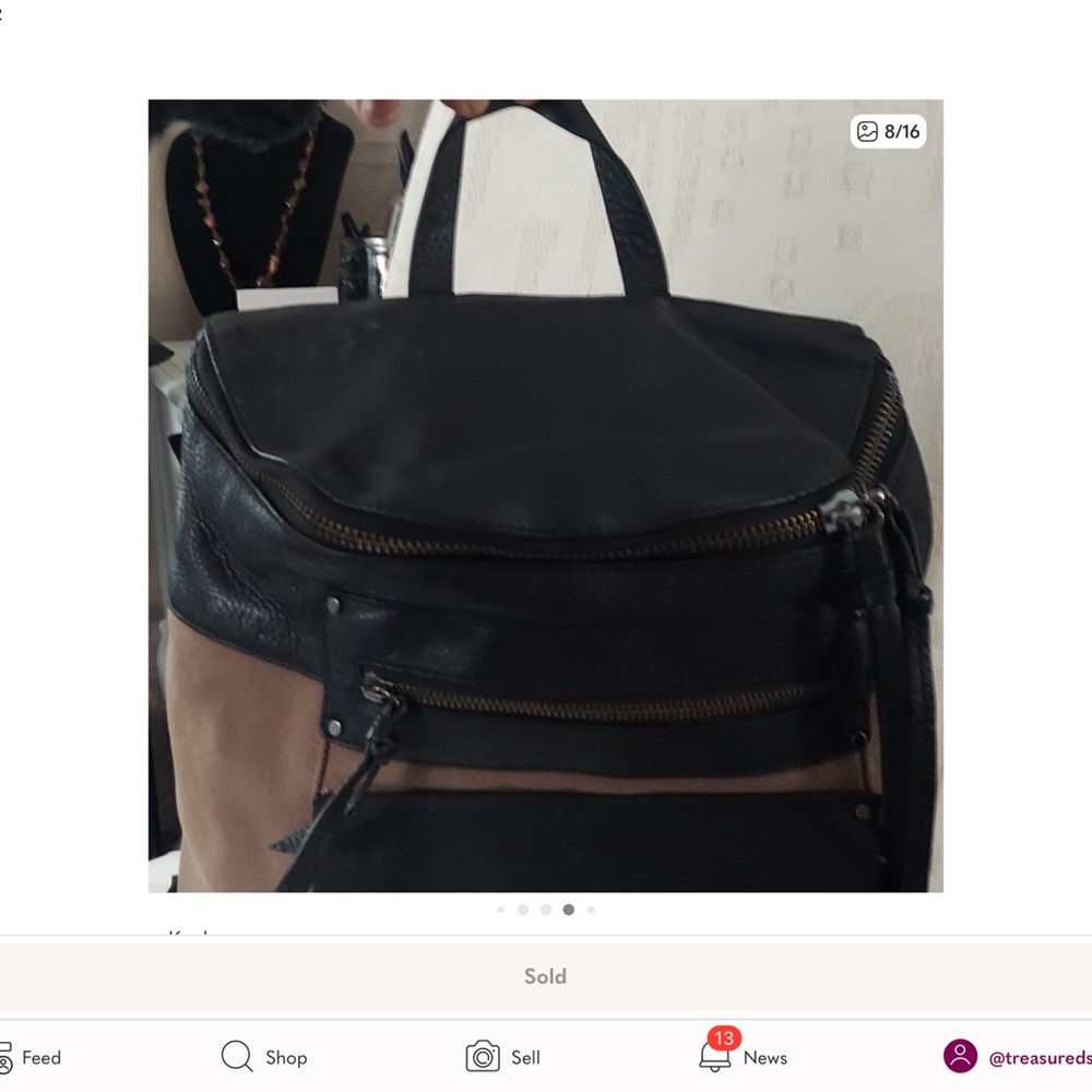 ✔️Kooba Leather & Canvas Backpack - Picture 11 of 16